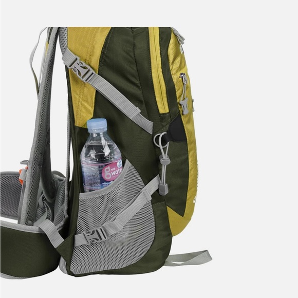 Green and Yellow Outdoor Backpack with Padded Straps